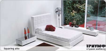 Итальянская мебель Bonaldo - кровать односпальная Squaring alto