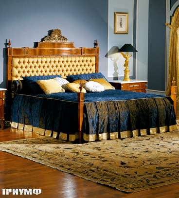 Итальянская мебель Colombo Mobili - Кровать в имперском стиле арт.363.2С кол. Paganini 