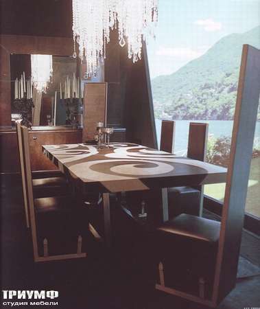 Итальянская мебель Rugiano - Стол Optical в коже, прямоугольный