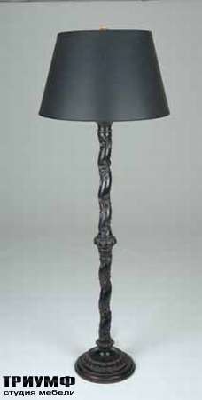 Итальянская мебель Chelini - Торшер из черного крашенного дерева с плафоном