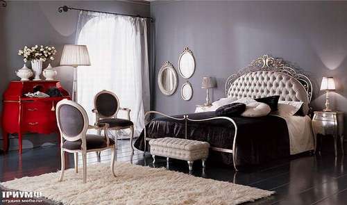 Итальянская мебель Giusti Portos - Кровать со стеганным изголовьем Soliel