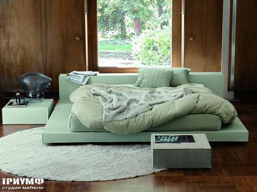 Итальянская мебель Ivano Redaelli - Кровать низкая с прикроватными столиками