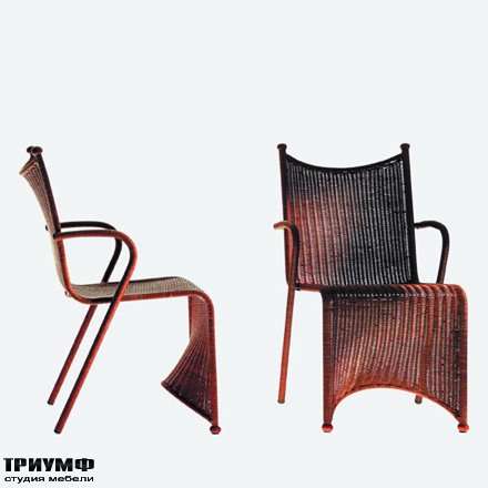Итальянская мебель Driade - Кресло из ротанга, s-образное
