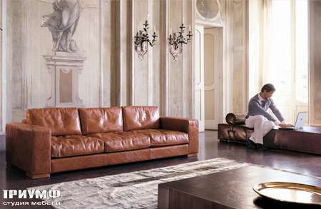 Итальянская мебель Love Luxe (Longhi) - Диван трехместный кожаный Max