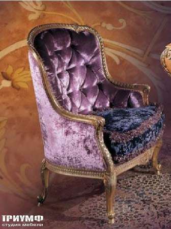 Итальянская мебель Ezio Bellotti - Кресло в ткани с деревом