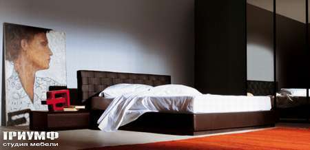 Итальянская мебель Pianca - Кровать Intreccio с плетенной спинкой