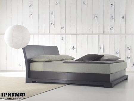 Итальянская мебель Orizzonti - кровать Andaman отделка кожа