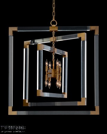 Американская мебель John Richard - Acrylic and Brass Frame Eight Light Chandelier