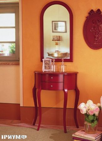 Итальянская мебель Tonin casa - консоль в отделке красное дерево