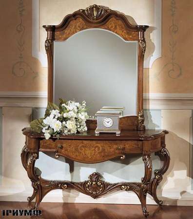 Итальянская мебель Grilli - консоль резная, зеркало

