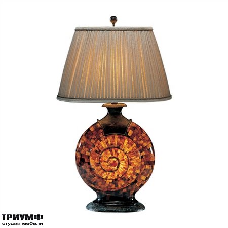 Американская мебель Maitland-Smith - Translucent Penshell and Verdigris Patina Brass Snail Lamp