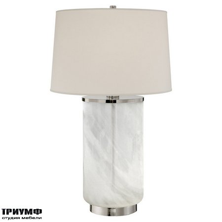 Американская мебель Ralph Lauren Home - LINDEN TABLE LAMP IN POLISHED NICKEL AND WHITE STRIE GLASS