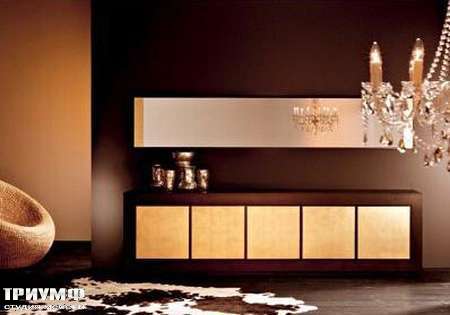 Итальянская мебель Rattan Wood - Комод Shiny, зеркало Double