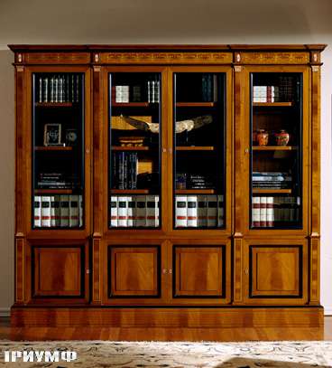 Итальянская мебель Colombo Mobili - Книжный шкаф в имперском стиле арт.130.2 кол. Scarlatti