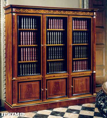 Итальянская мебель Colombo Mobili - Книжный шкаф в имперском стиле арт.148 кол. Scarlatti