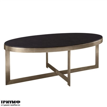 Американская мебель la Barge - Silver Gilded Iron Cocktail Table with Black Penshell Inlaid Top