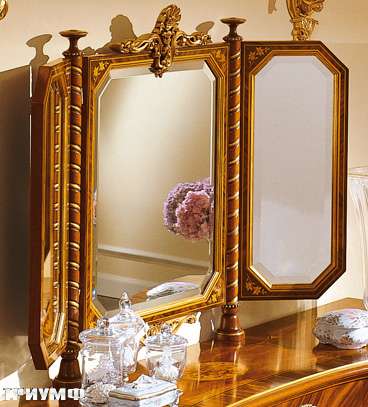 Итальянская мебель Colombo Mobili - Зеркало-трильяж арт.511 кол. Boccherini аф.дерево палисандр
