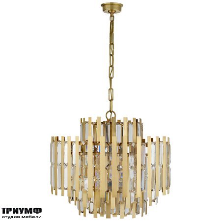 Американская мебель Visual Comfort & Co - Ambrois Medium Chandelier in Hand Rubbed Antique Brass with Crystal
